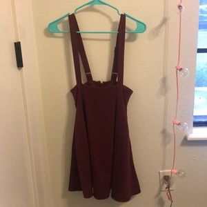 Modcloth Burgany Suspender Skirt